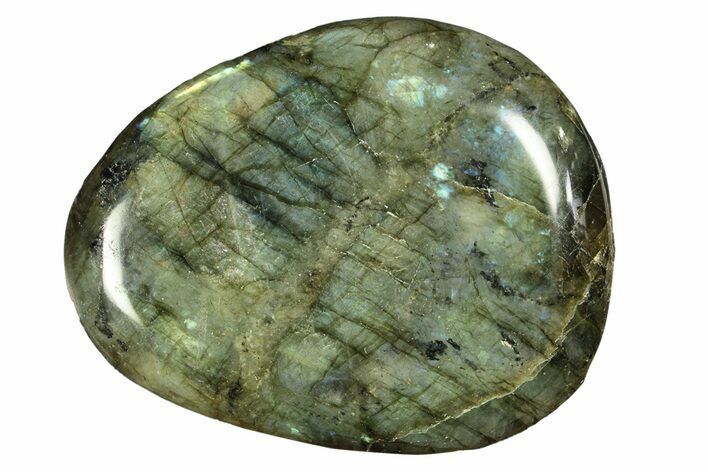 Flashy, Polished Labradorite Palm Stone - Madagascar #261553